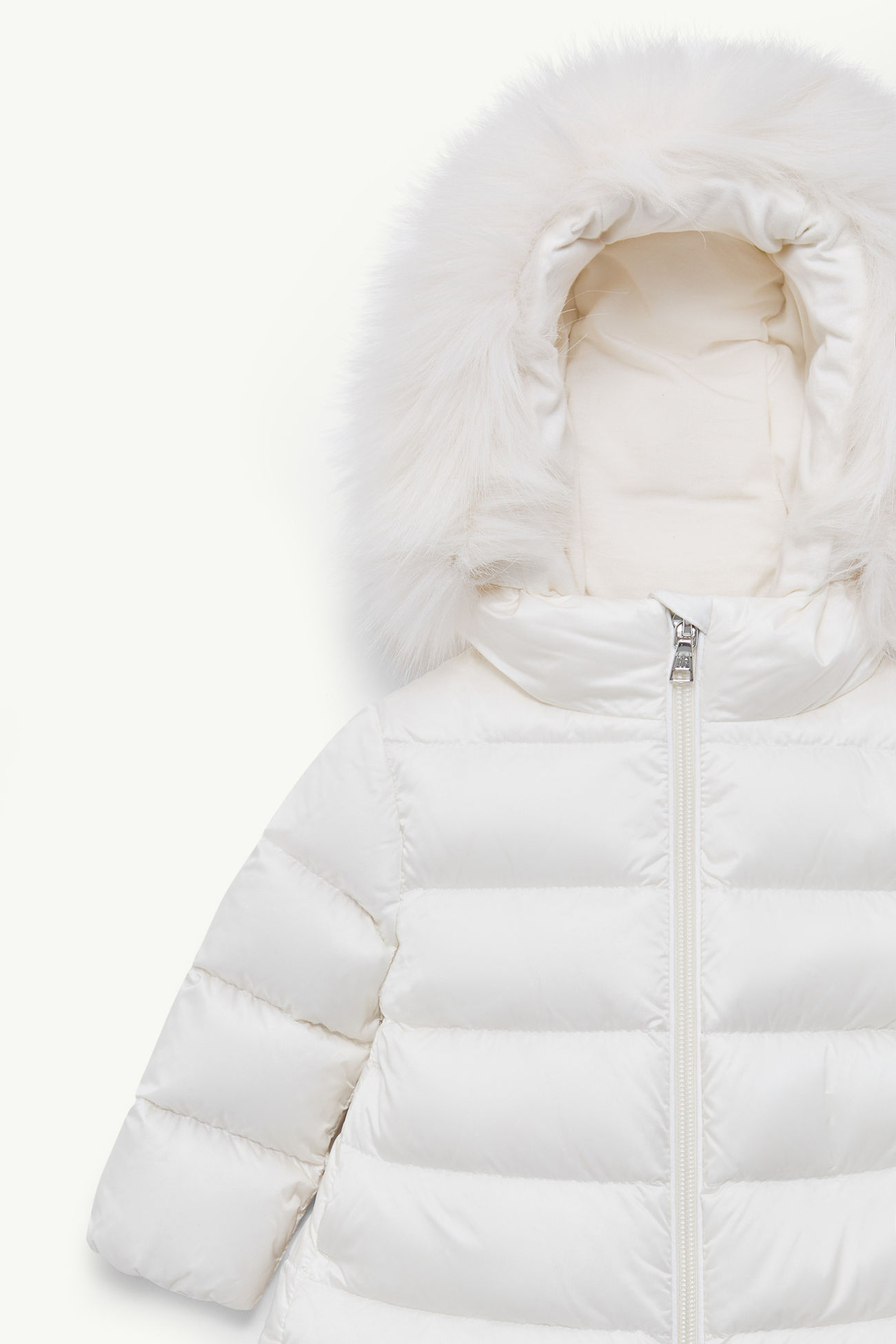 Obie 후드 합성 소재 트리밍 다운 재킷 키즈 여아 화이트 Moncler 1
