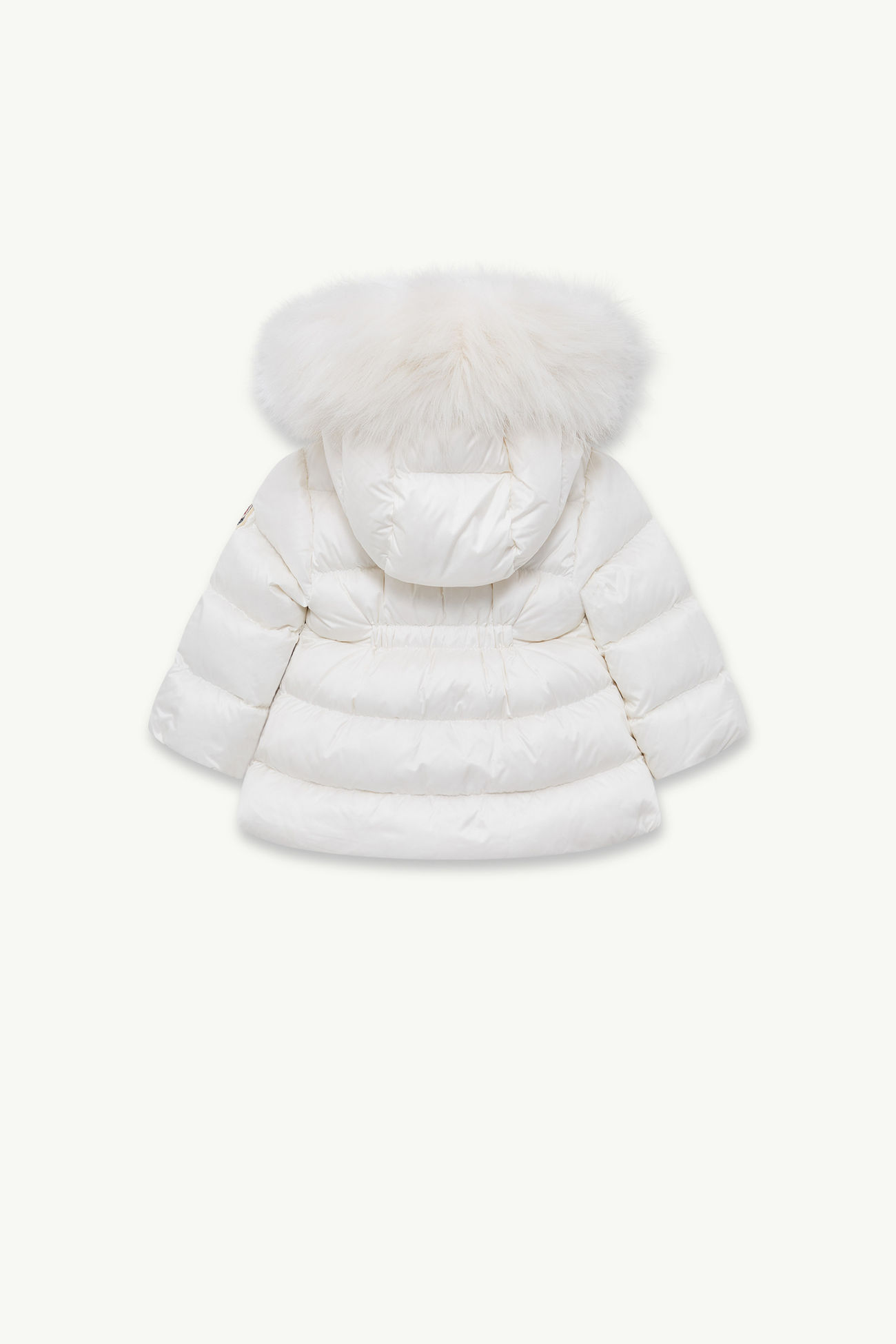 Obie女婴连帽合成材料饰边羽绒夹克外套 女童 白色 Moncler 2