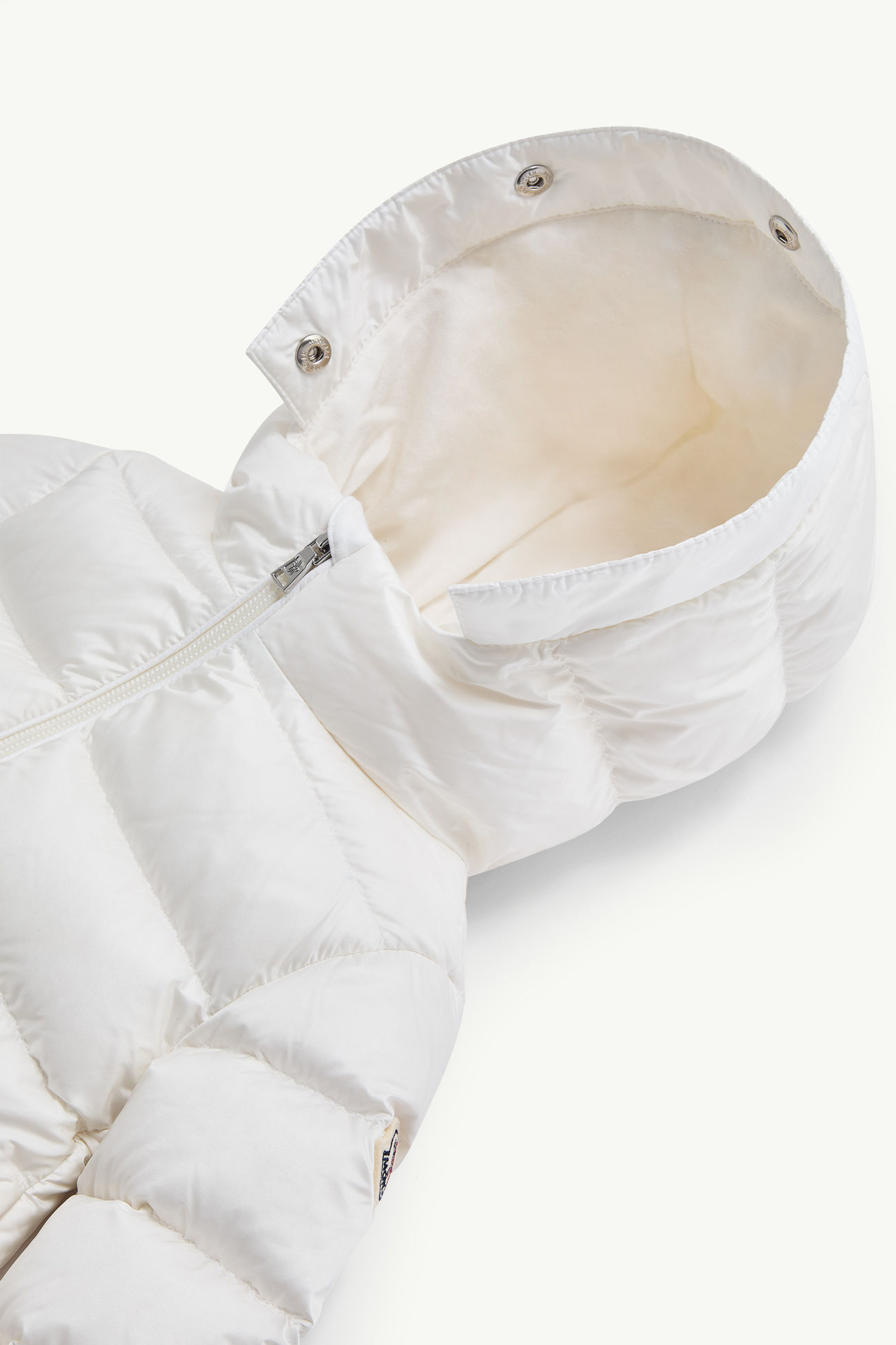 Obie 후드 합성 소재 트리밍 다운 재킷 키즈 여아 화이트 Moncler 3