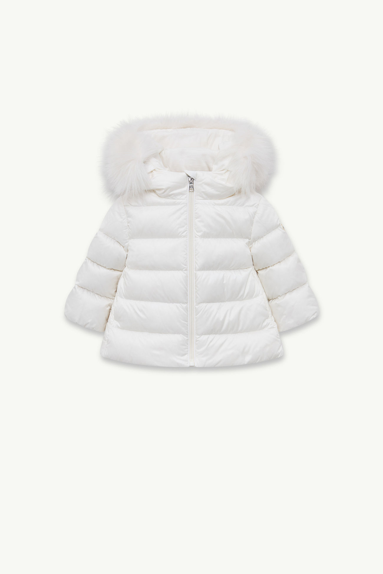 Obie 후드 합성 소재 트리밍 다운 재킷 키즈 여아 화이트 Moncler 0