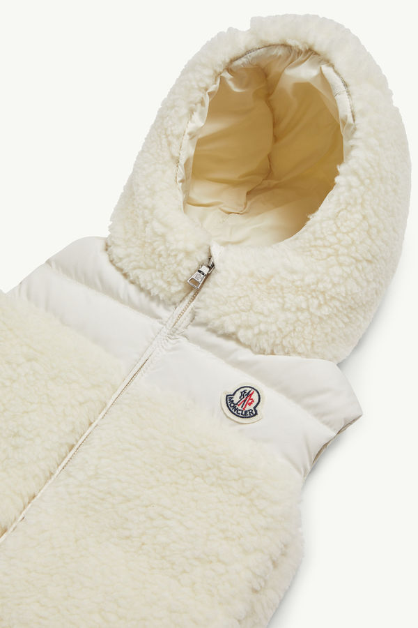 Botha Hooded Teddy Down Gilet Girl White Moncler 1