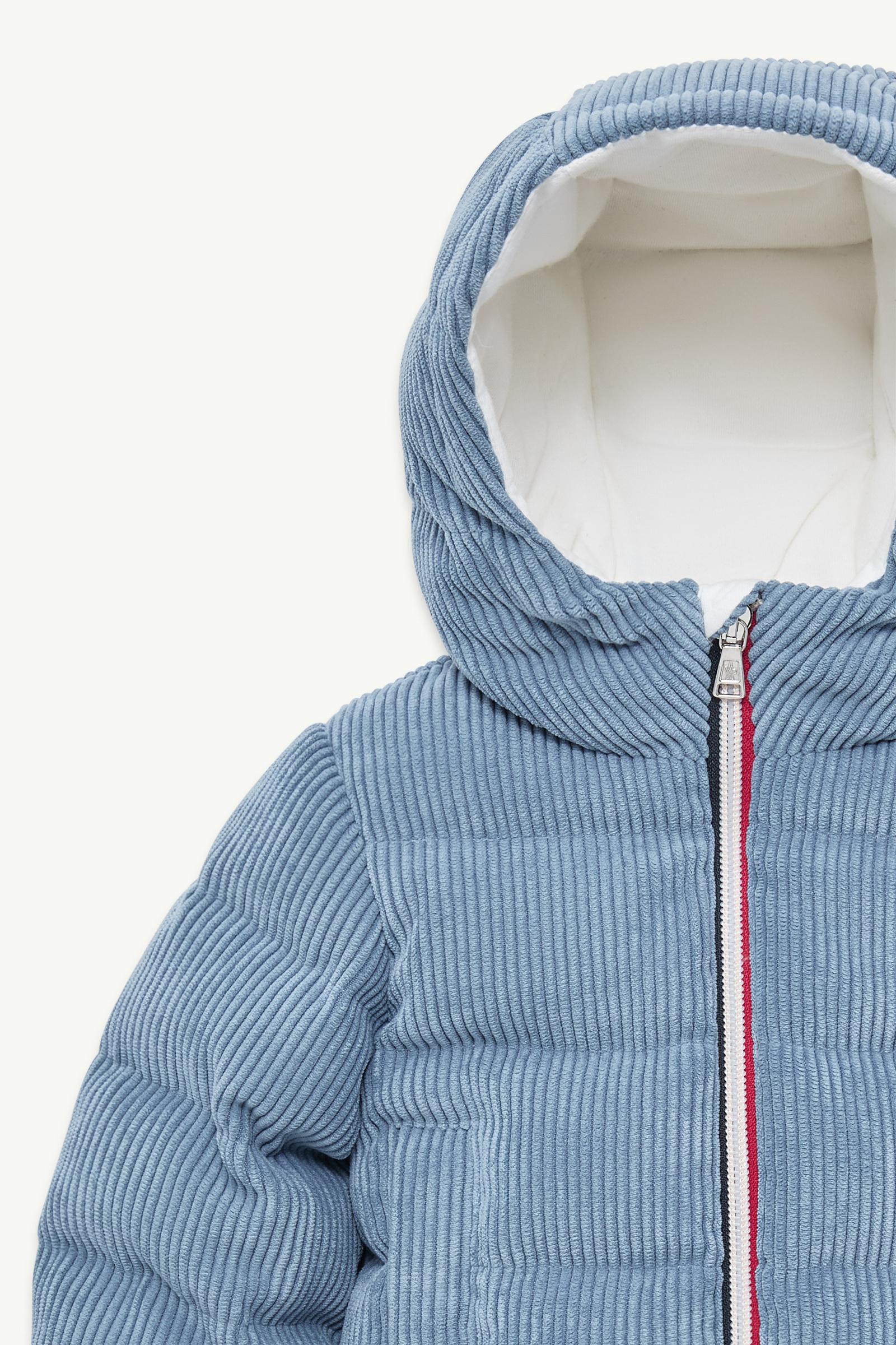 Piumino Puki in Velluto a Coste con Cappuccio Bambino Blu Cobalto Moncler 1