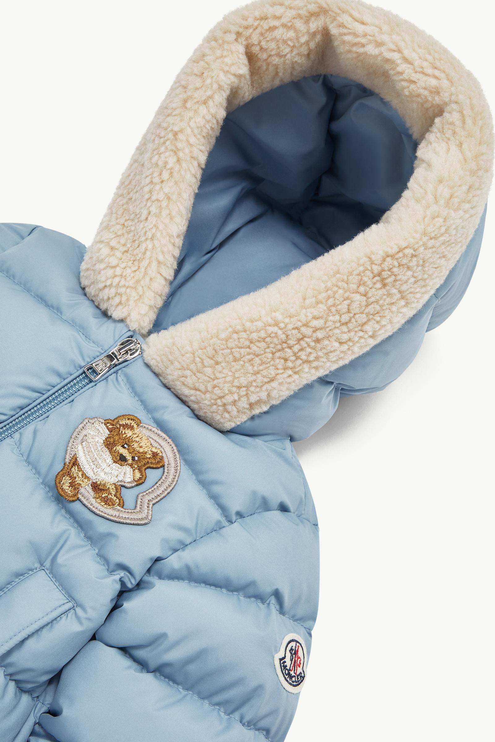 Kesimur Teddy-Trimmed Hooded Down Jacket Boy Light Blue Moncler 1