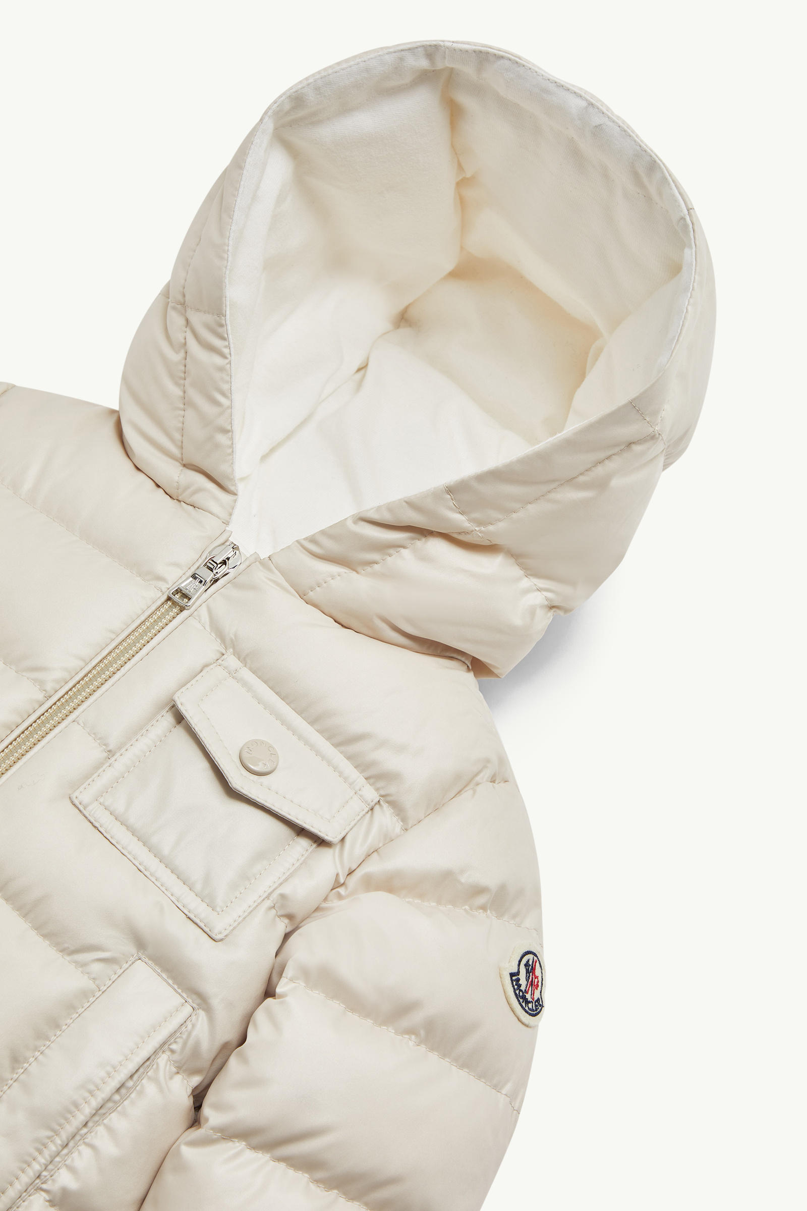 Mesles Hooded Down Jacket Gender Neutral Light Beige Moncler 1