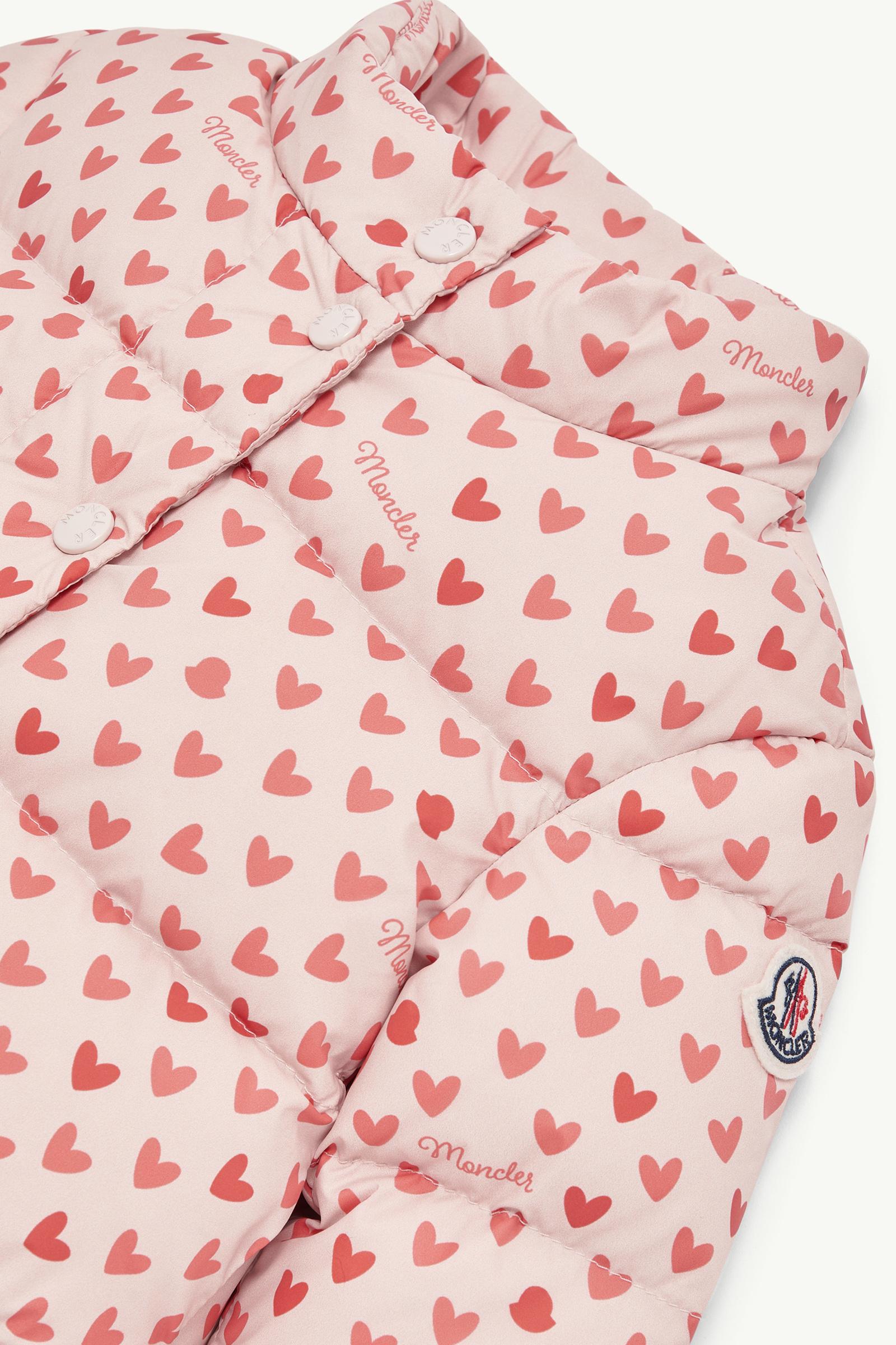 White & Pink Bashira Printed Down Jacket - Outerwear for Children