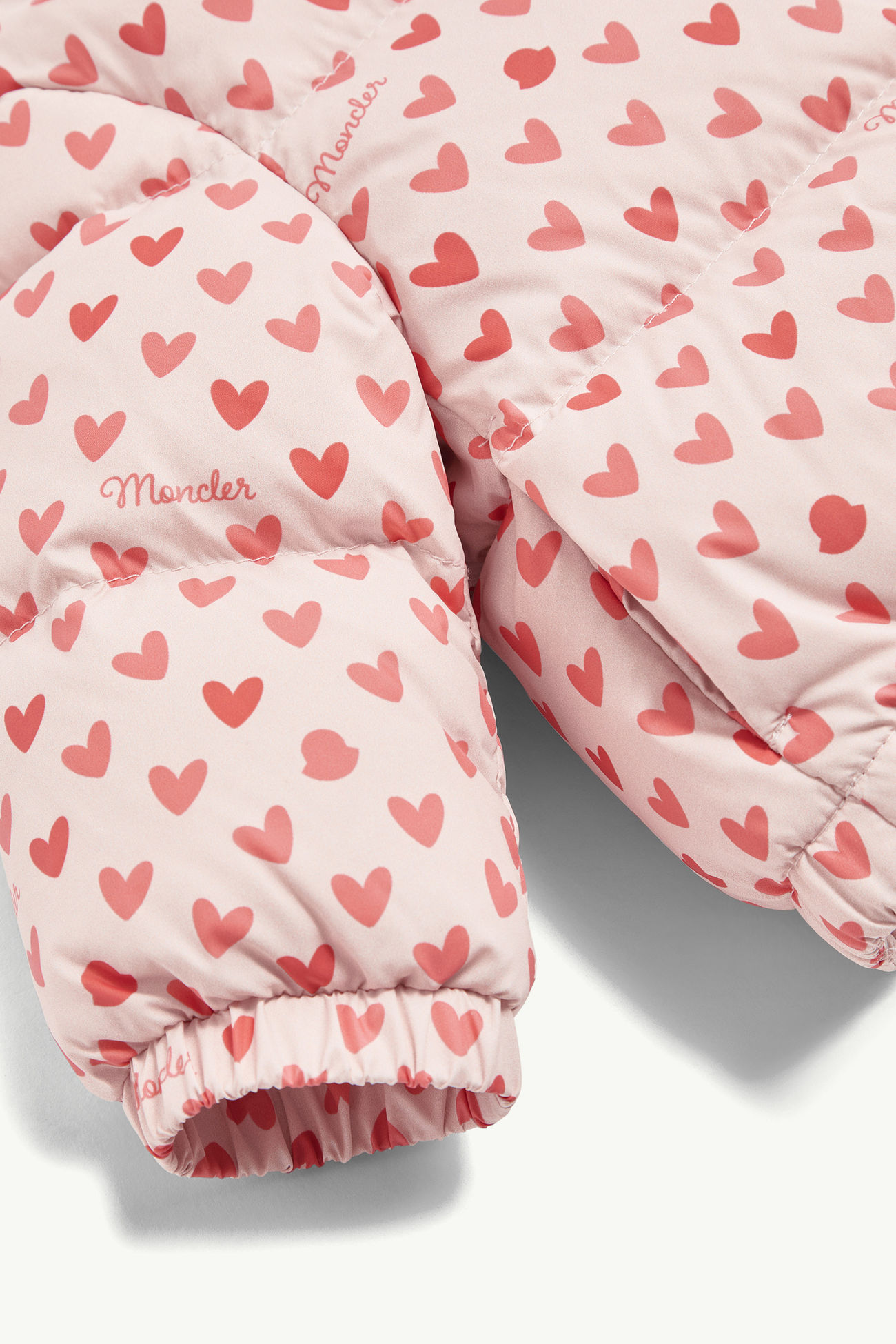 Bashira印花羽絨外套 女童 白色和粉紅色 Moncler 3