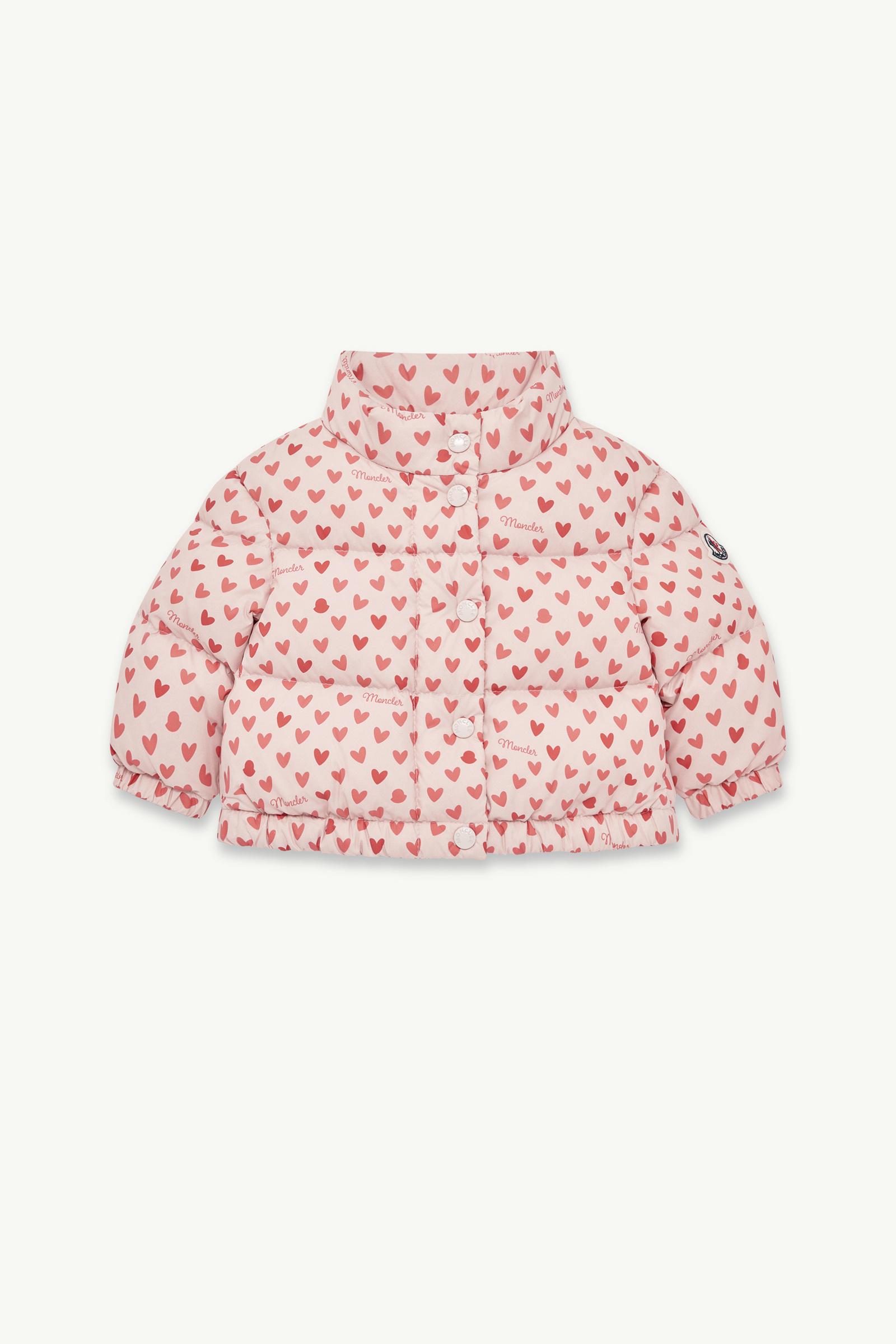 White & Pink Bashira Printed Down Jacket - Outerwear for Children