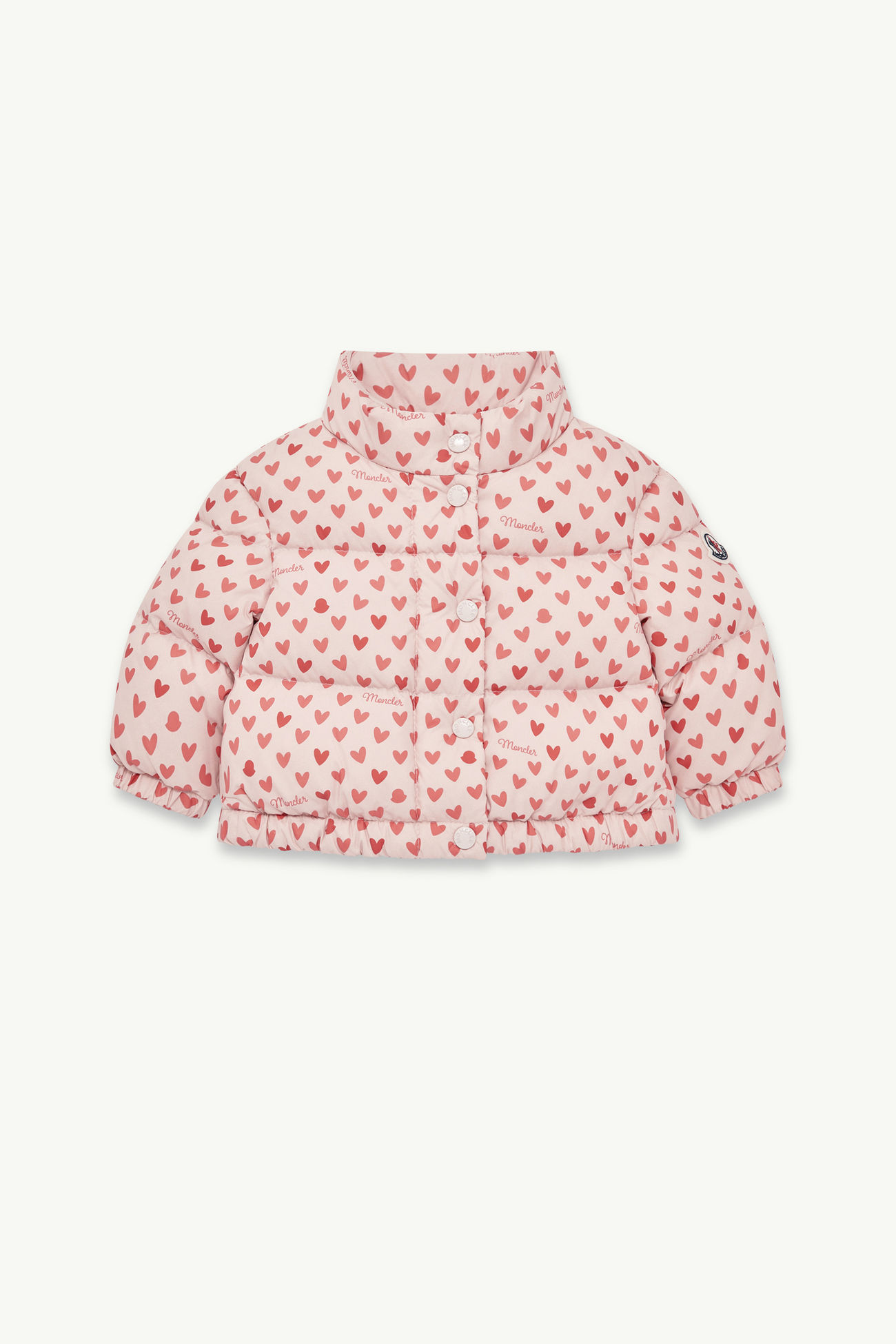 Piumino con Stampa Bashira Bambina Bianco & Rosa Moncler 0