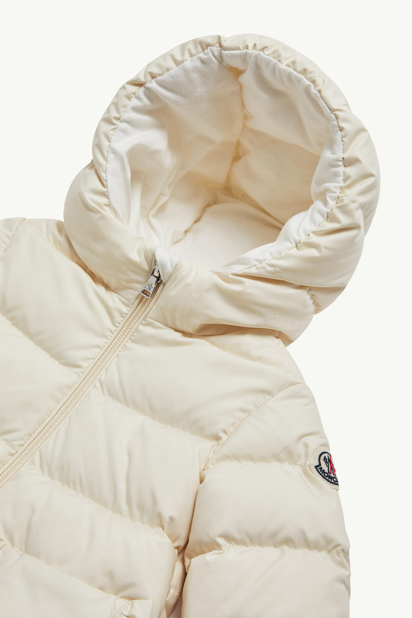 Molan Hooded Down Jacket Girl White Ivory Moncler 1