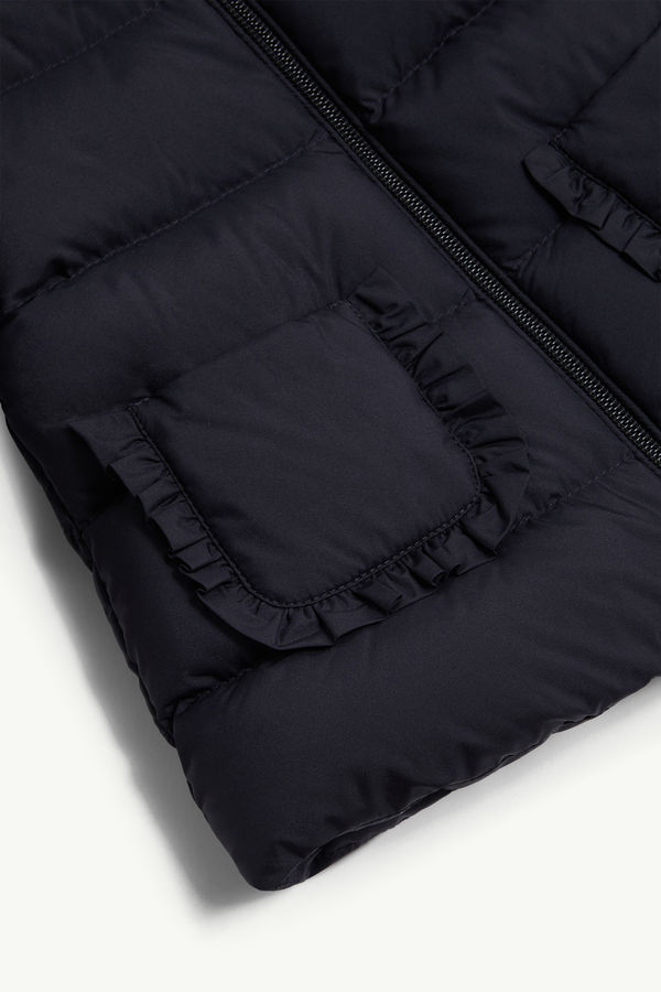 Molan Hooded Down Jacket Girl Navy Blue Moncler 3