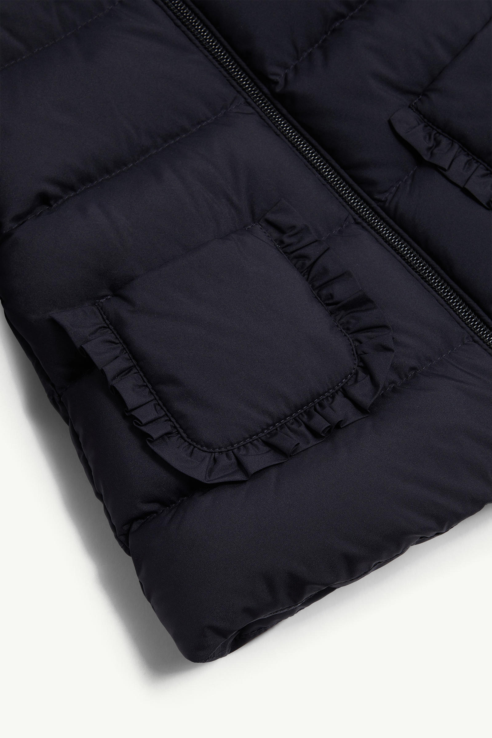 Molan Hooded Down Jacket Girl Navy Blue Moncler 3