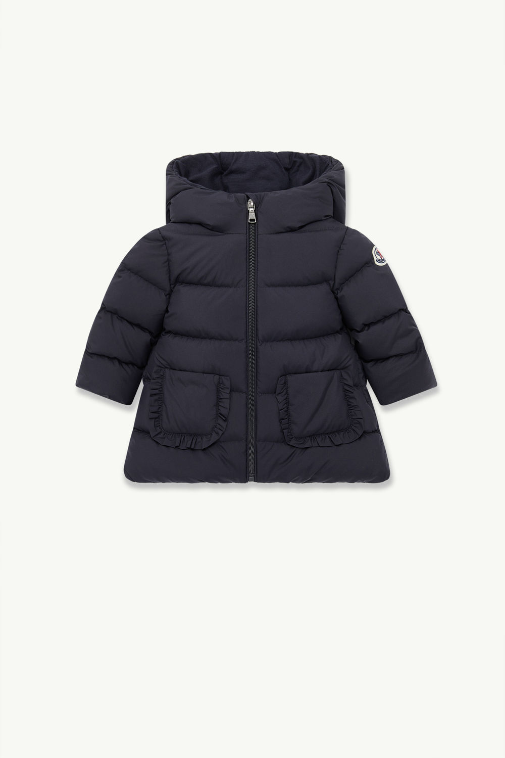 Molan Hooded Down Jacket Girl Navy Blue Moncler 0