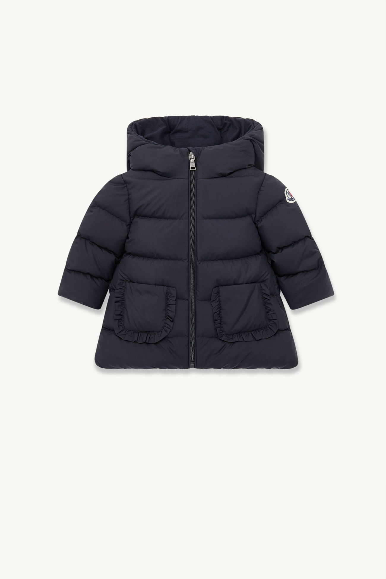 Piumino Molan con cappuccio Bambina Blu Navy Moncler 0