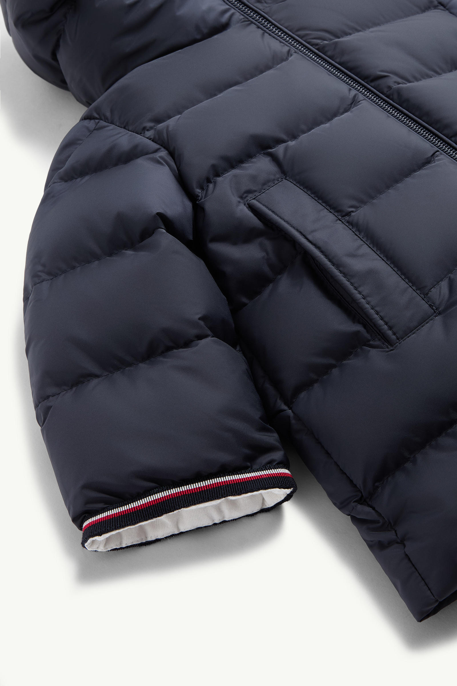 Saito Hooded Down Jacket Boy Navy Blue Moncler 3