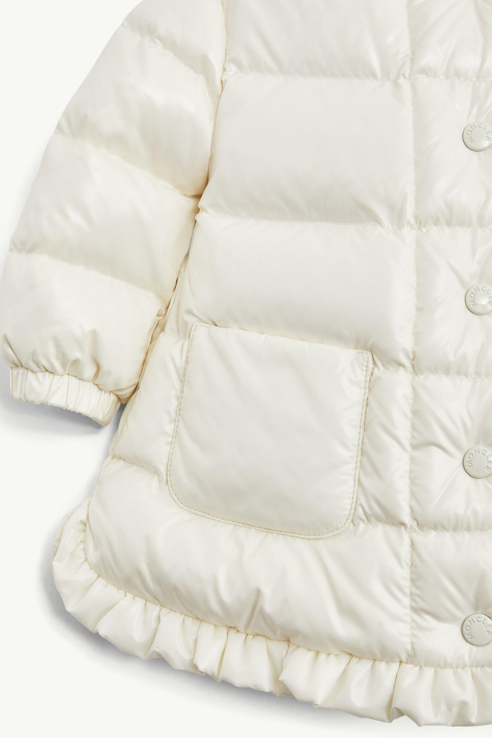 Piumino Dufar con Cappuccio Bambina Bianco Moncler 3