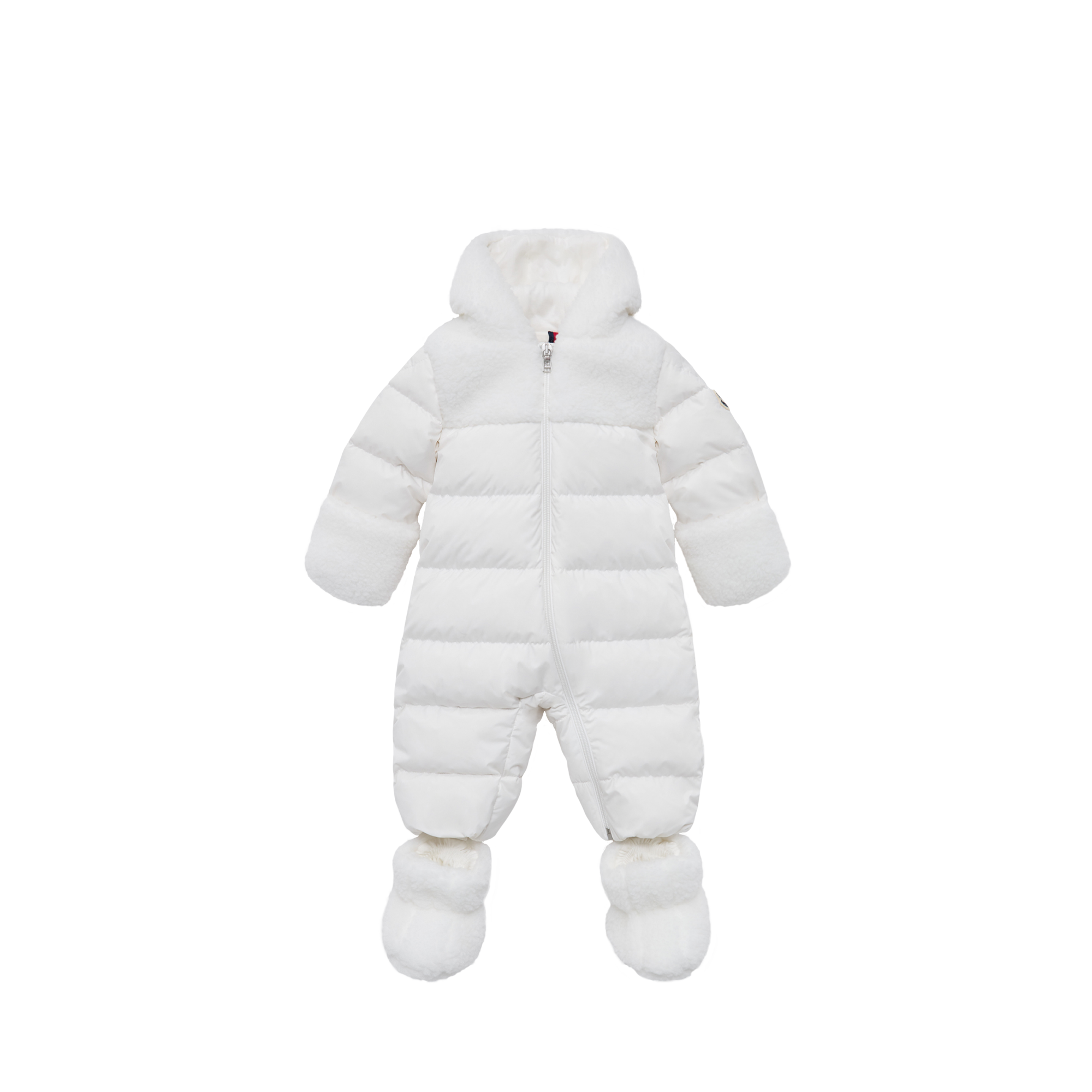 Moncler  Osof Down Snowsuit for Children in White, Size: 12/18M