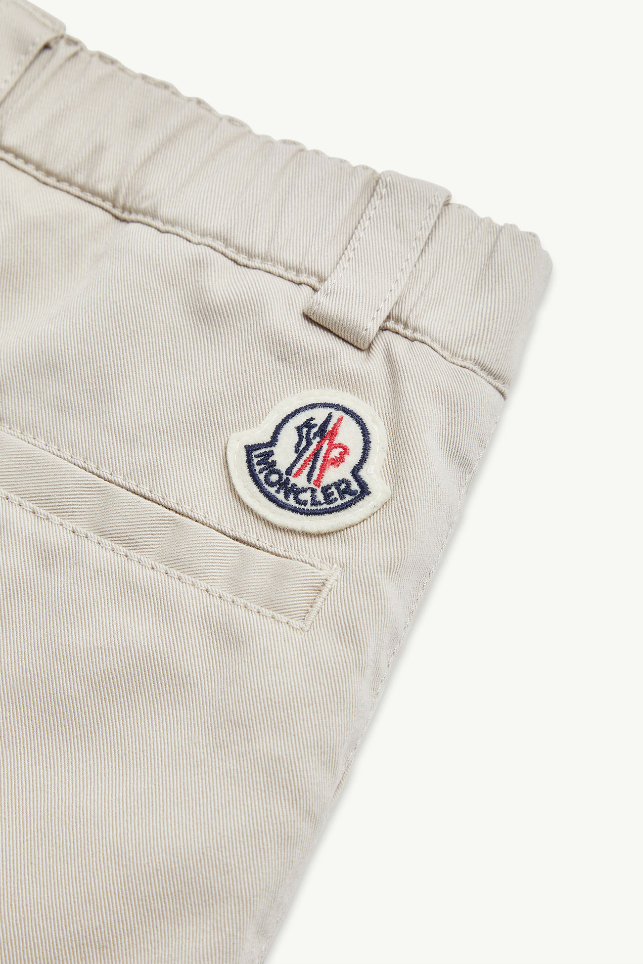 Hose aus Baumwoll-Gabardine Jungen Hellbeige Moncler 1