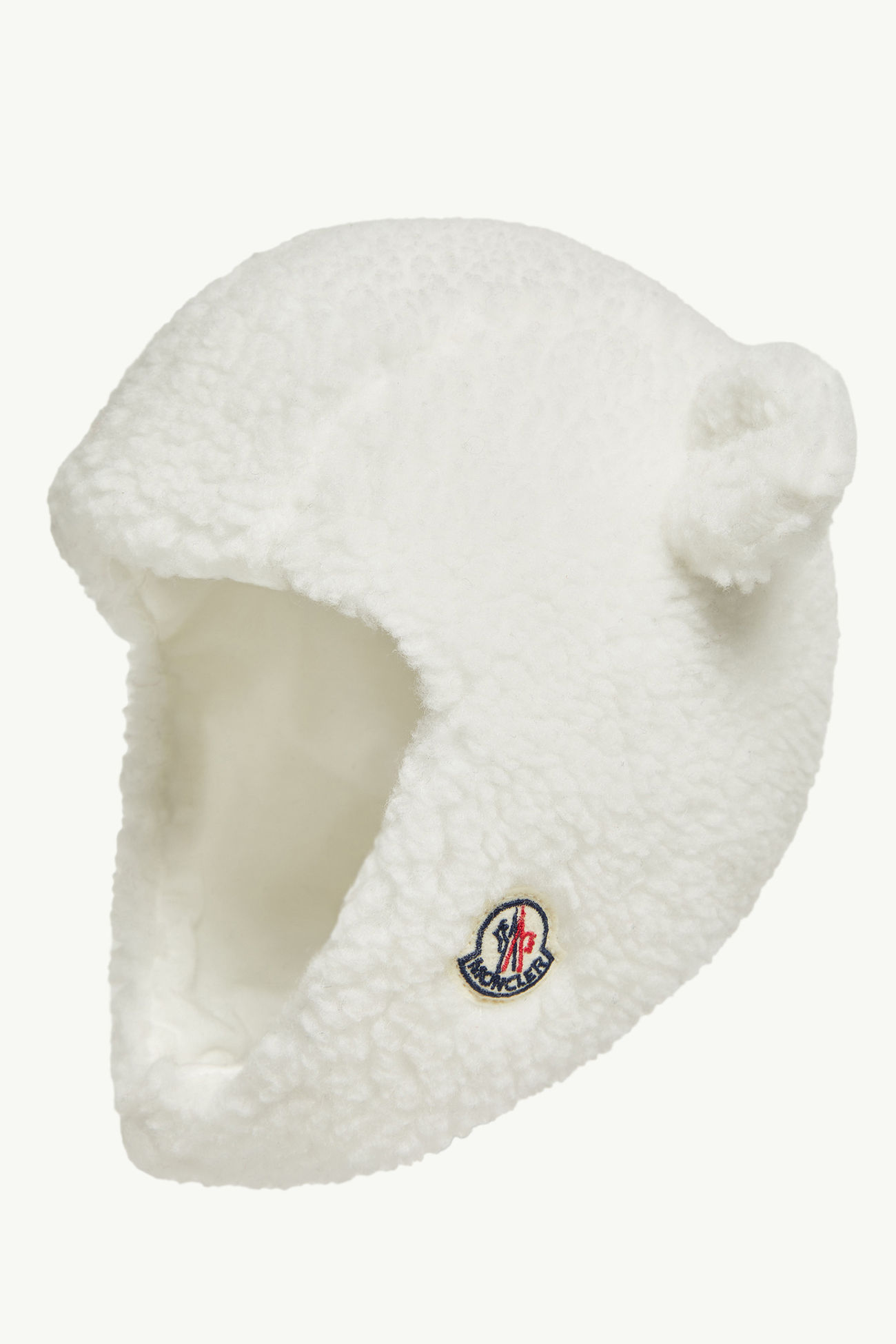 Teddy-Mütze mit Ohrenklappen Genderneutral Weiß Moncler 1