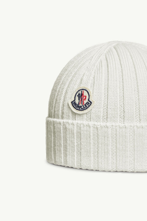 Wool Beanie Gender Neutral White Moncler 1