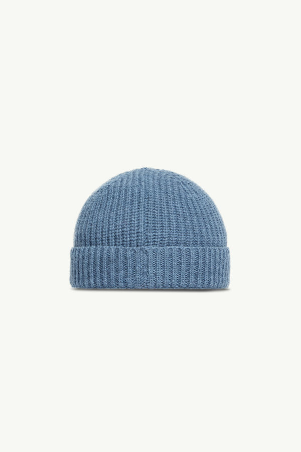 Tricolour-Trimmed Wool Beanie Boy Cobalt Blue Moncler 2
