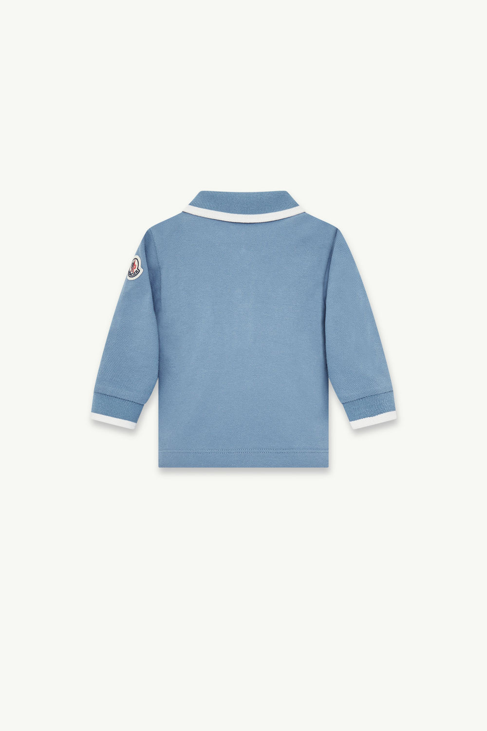 Embroidered Teddy Bear Long Sleeve Polo Shirt Boy Cobalt Blue Moncler 2