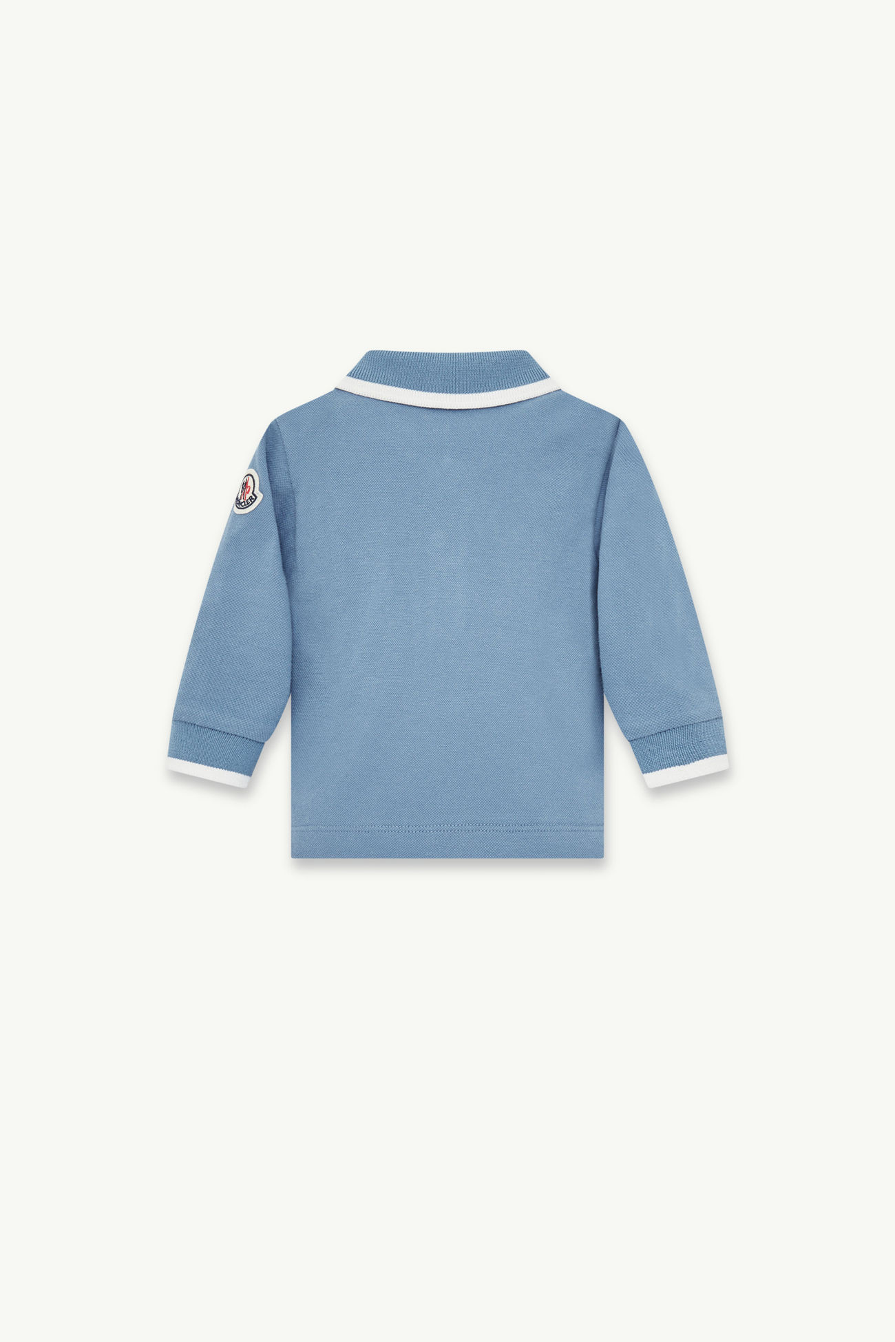 Embroidered Teddy Bear Long Sleeve Polo Shirt Boy Cobalt Blue Moncler 2