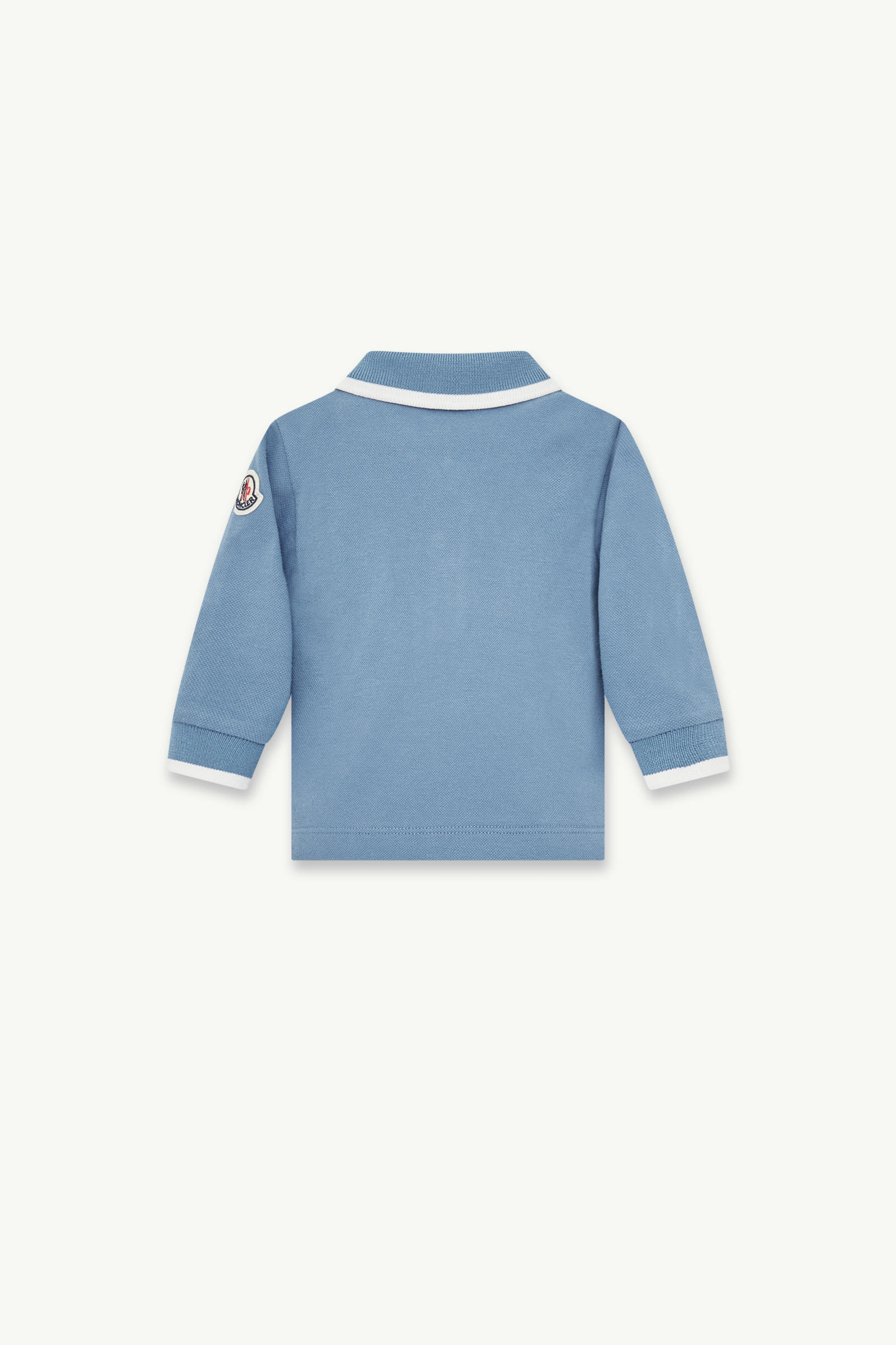 Embroidered Teddy Bear Long Sleeve Polo Shirt Boy Cobalt Blue Moncler 2