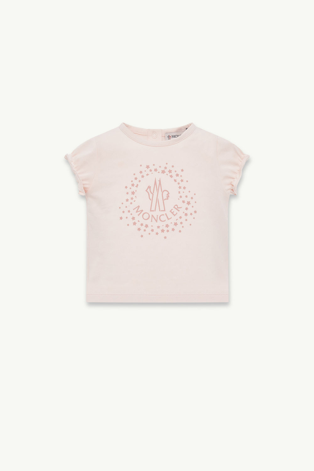 Star Logo Cotton T-Shirt Girl Light Pink Moncler 0