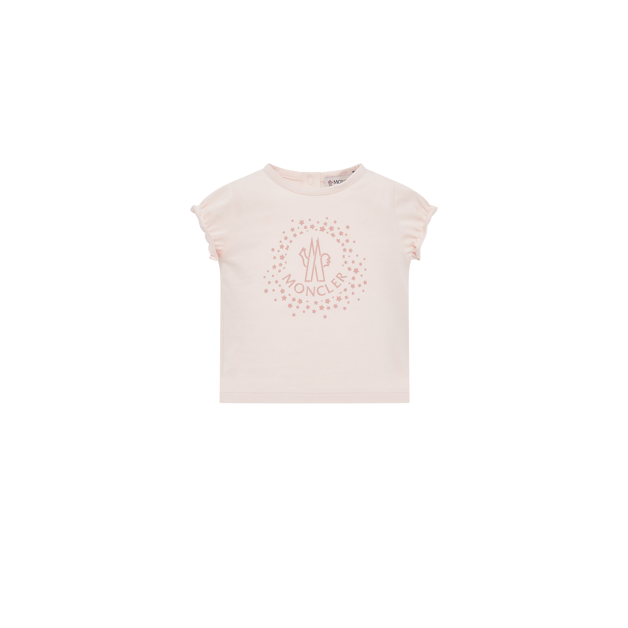 MONCLER ENFANT Star Logo Cotton T-Shirt, Girl, Pink, Size: 12/18M