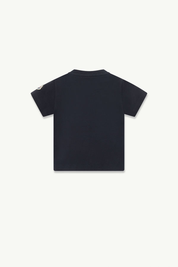 Duck Logo Cotton T-Shirt Boy Navy Blue Moncler 2