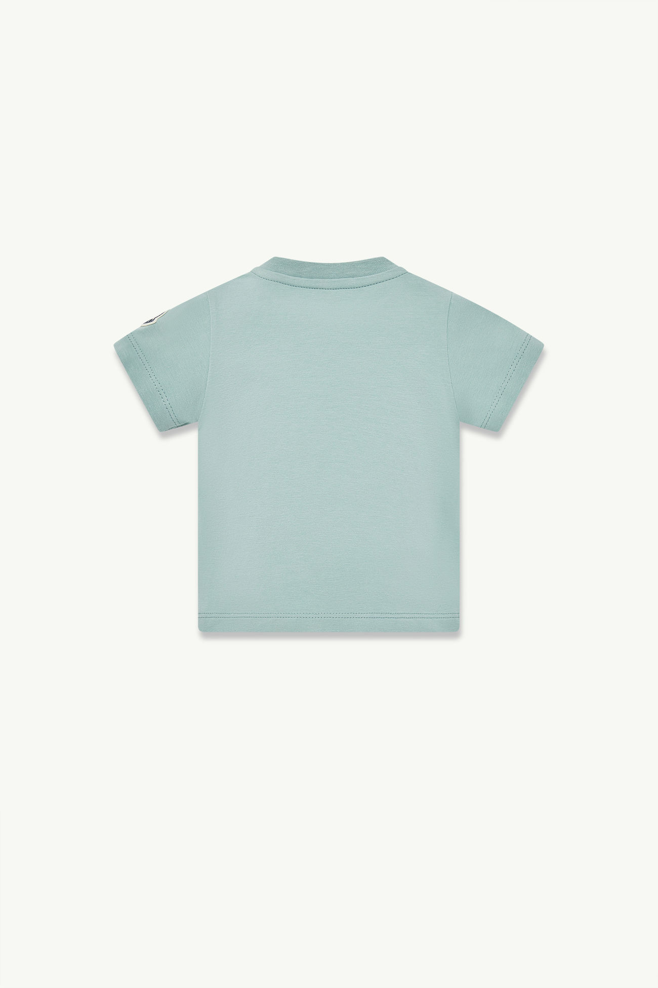 Duck Logo Cotton T-Shirt Boy Aqua Green Moncler 2