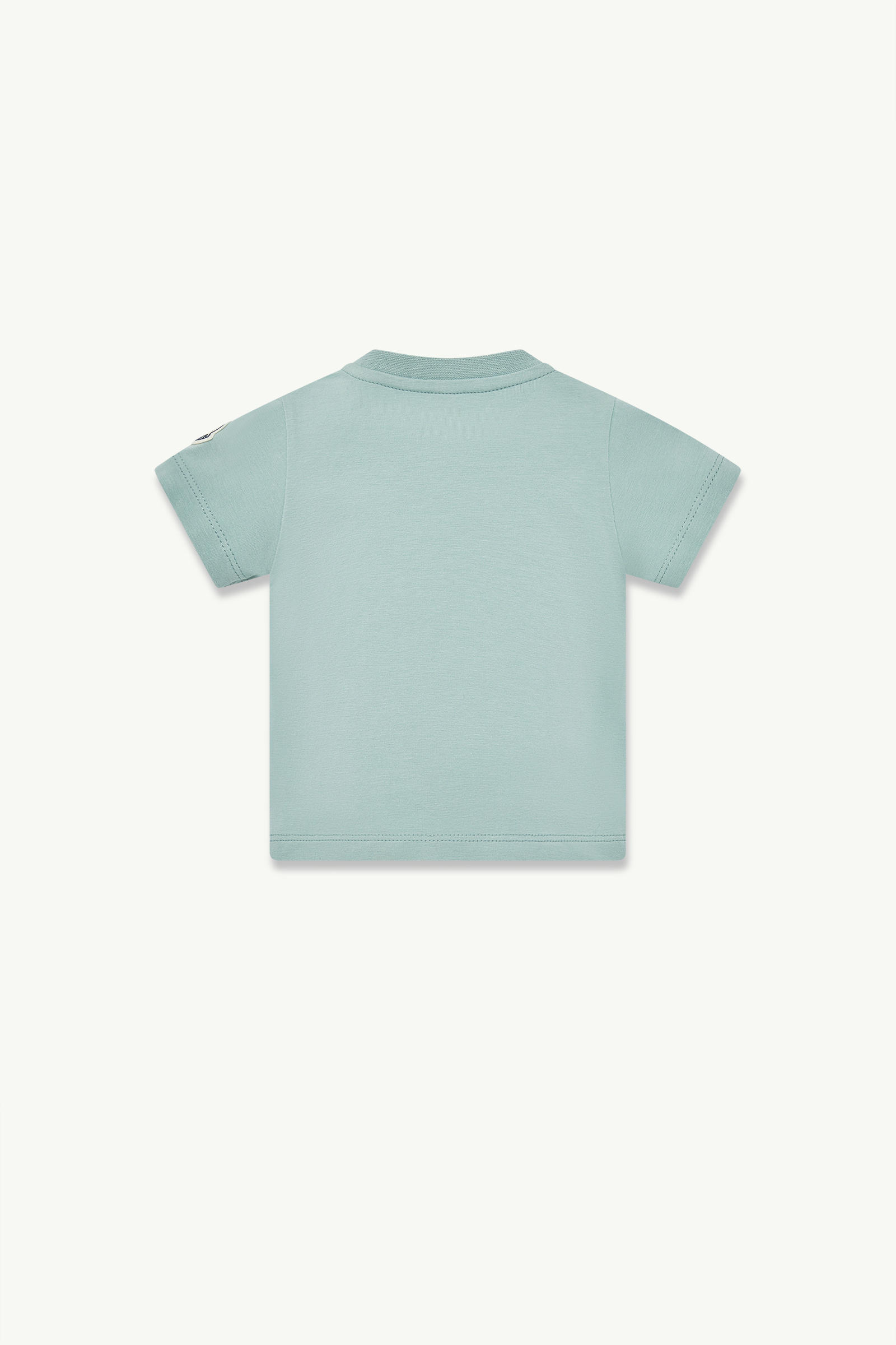 Duck Logo Cotton T-Shirt Boy Aqua Green Moncler 2