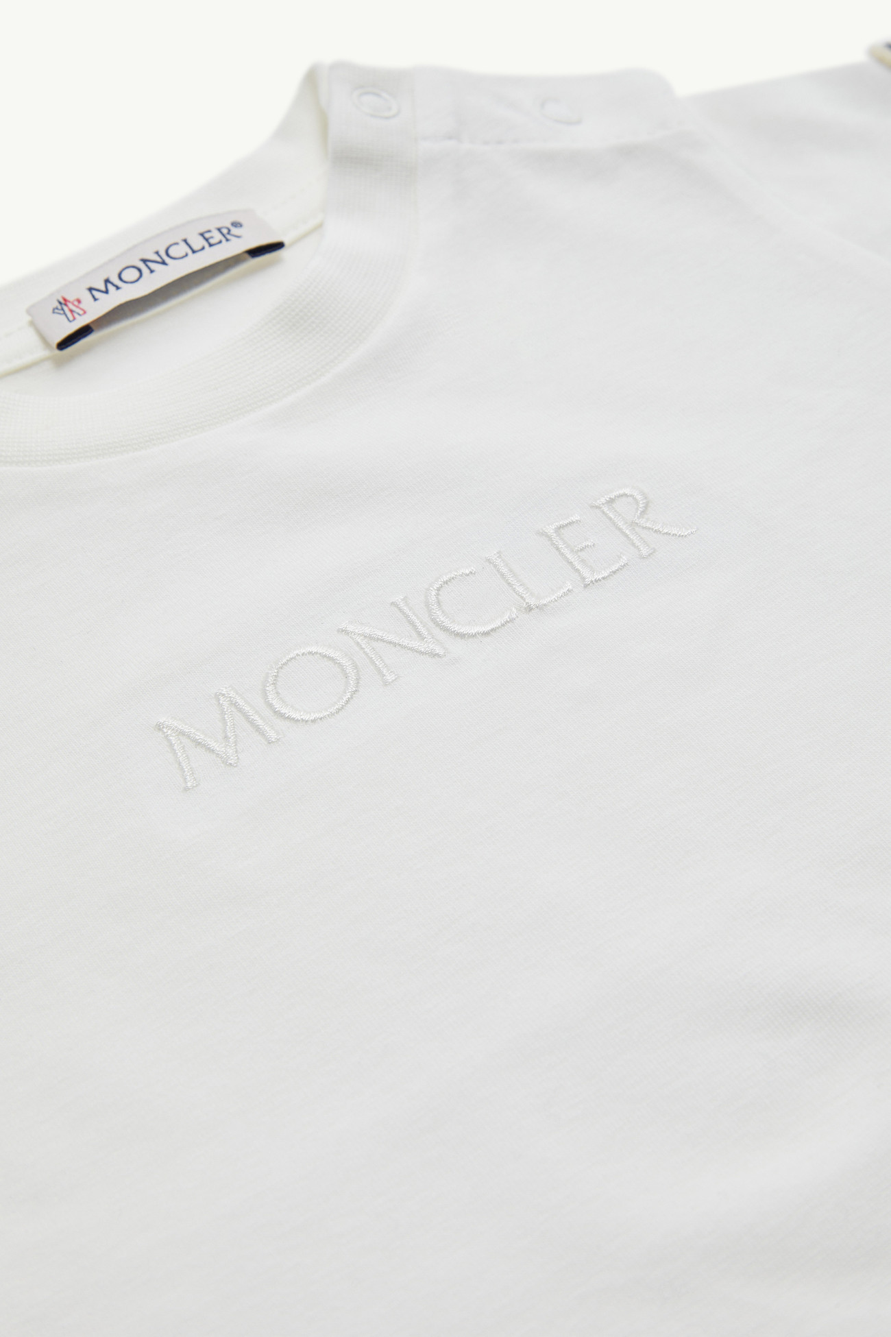 Camiseta de algodón con logotipo bordado Niña Blanco Moncler 1