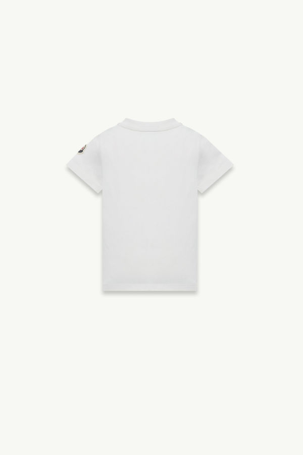T-Shirt aus Baumwolle mit gesticktem Logo Mädchen Weiß Moncler 2
