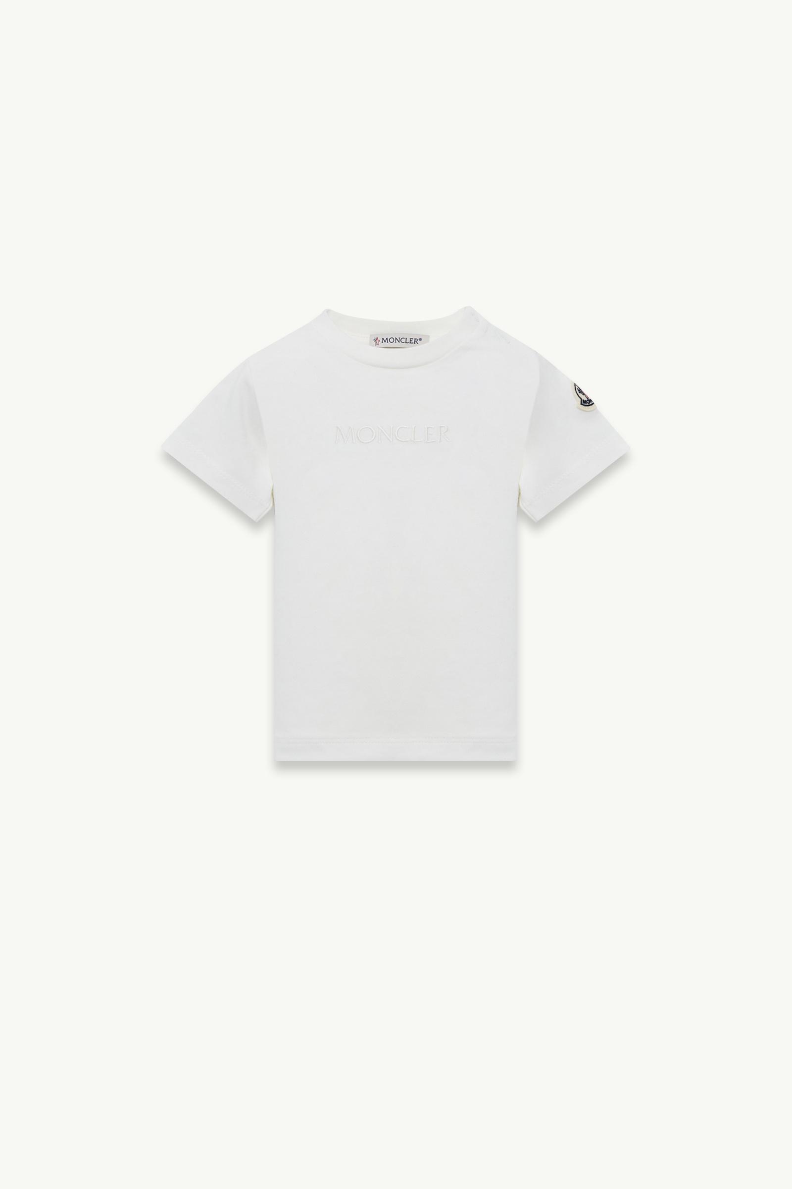 White Embroidered Logo Cotton T-Shirt - Clothing for Children