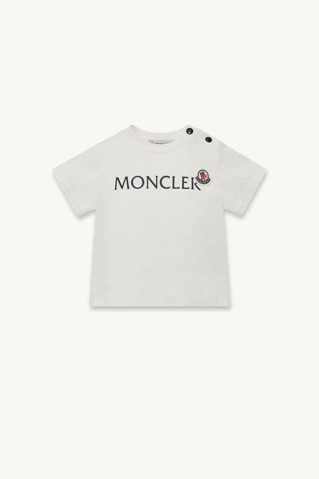 Camiseta de jersey con logotipo Niño Blanco Moncler 0