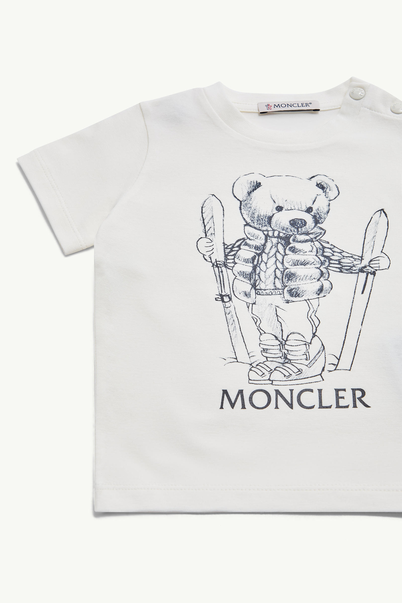 T-shirt en coton à motif ours en peluche Garçon Blanc Moncler 1