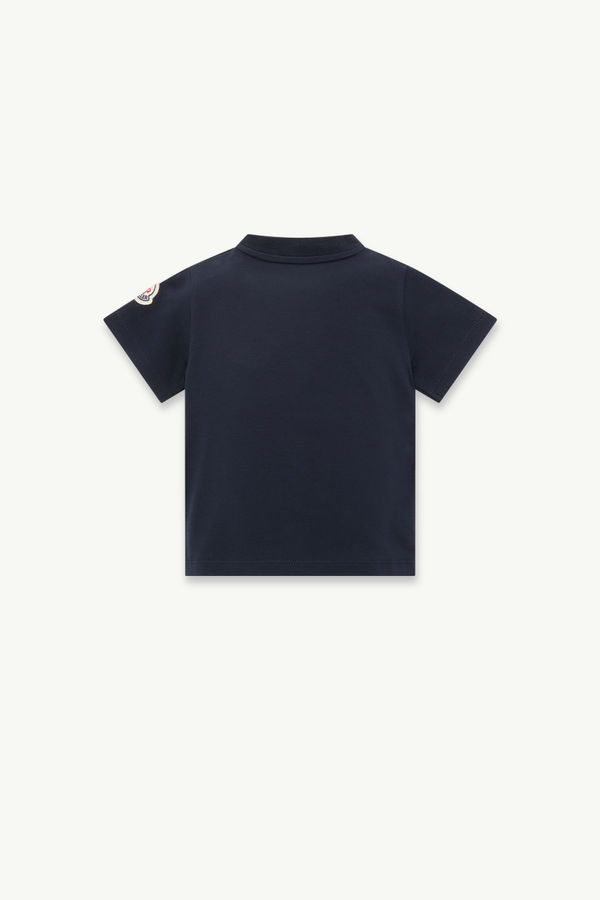 Teddy Bear Motif Cotton T-Shirt Boy Navy Blue Moncler 2