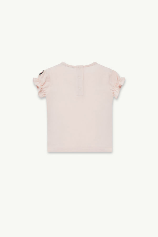 Heart Motif Cotton T-Shirt Girl Light Pink Moncler 2