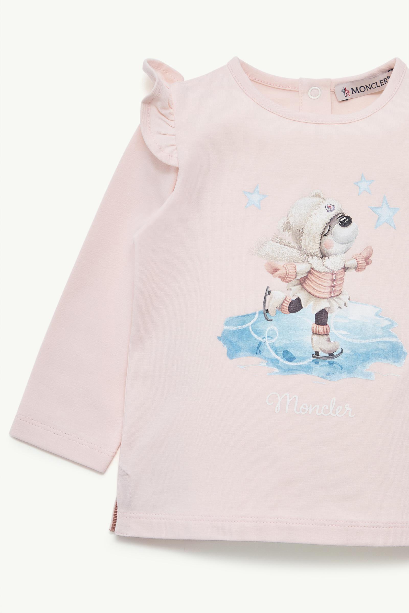 Langärmeliges T-Shirt aus Baumwolle mit Teddybär-Motiv Mädchen Hellpink Moncler 1
