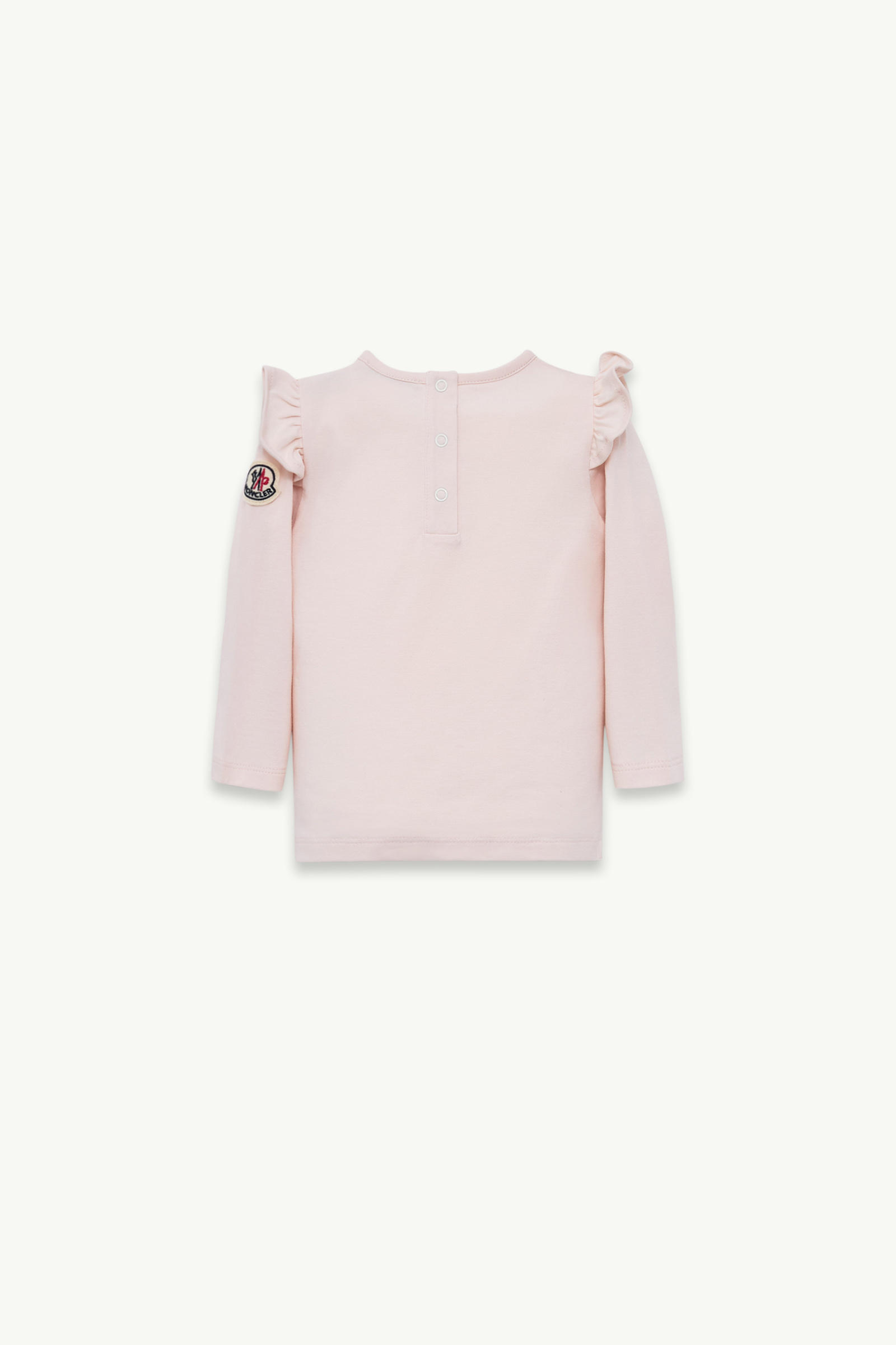 T-shirt a maniche lunghe in cotone con motivo orsacchiotto Bambina Rosa Chiaro Moncler 2