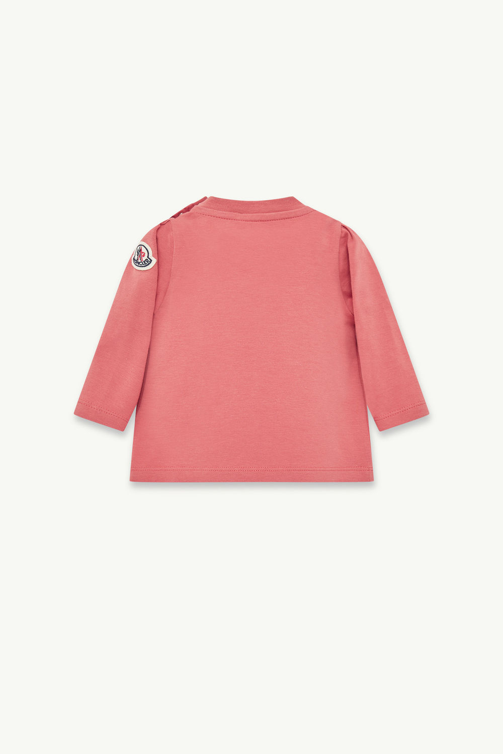 Heart Logo Cotton T-Shirt Girl Peach Pink Moncler 2