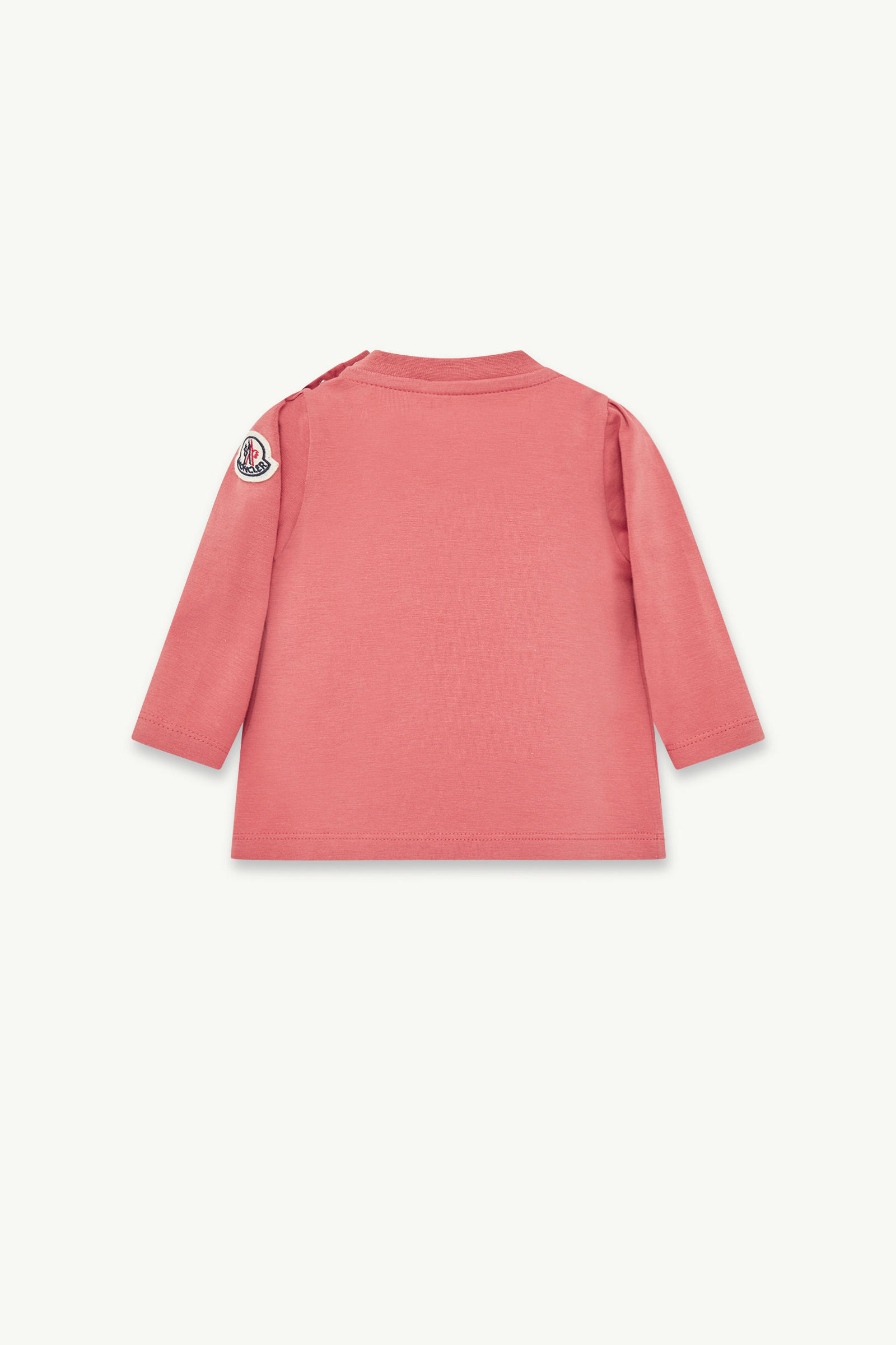 Heart Logo Cotton T-Shirt Girl Peach Pink Moncler 2