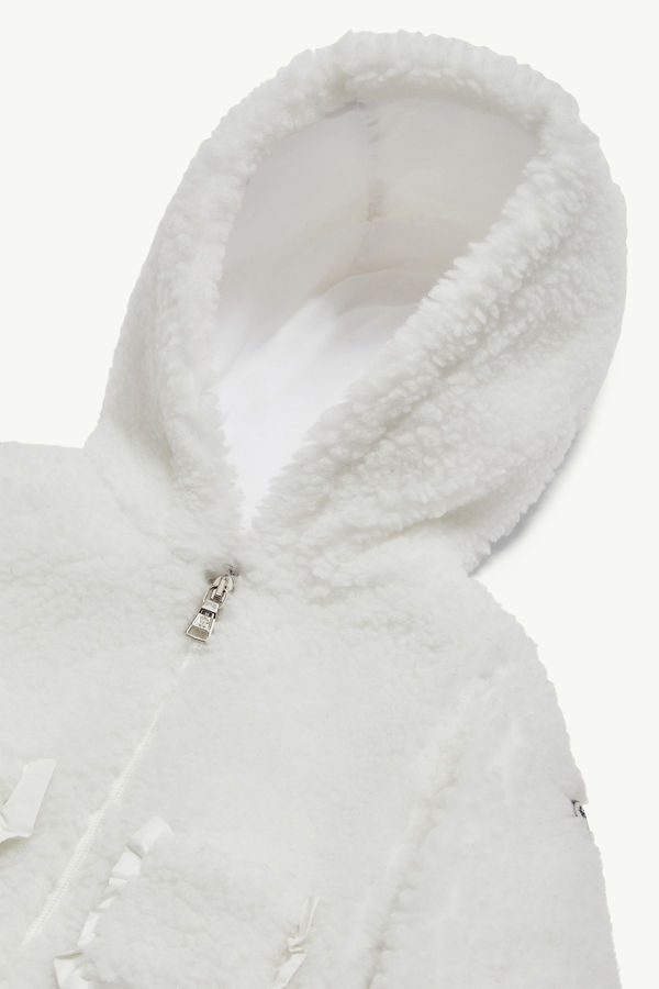 Teddy Zip-Up Hoodie Girl White Moncler 1