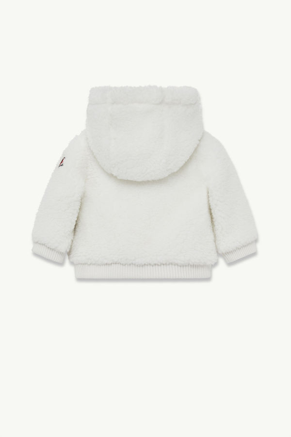 Teddy Zip-Up Hoodie Girl White Moncler 2