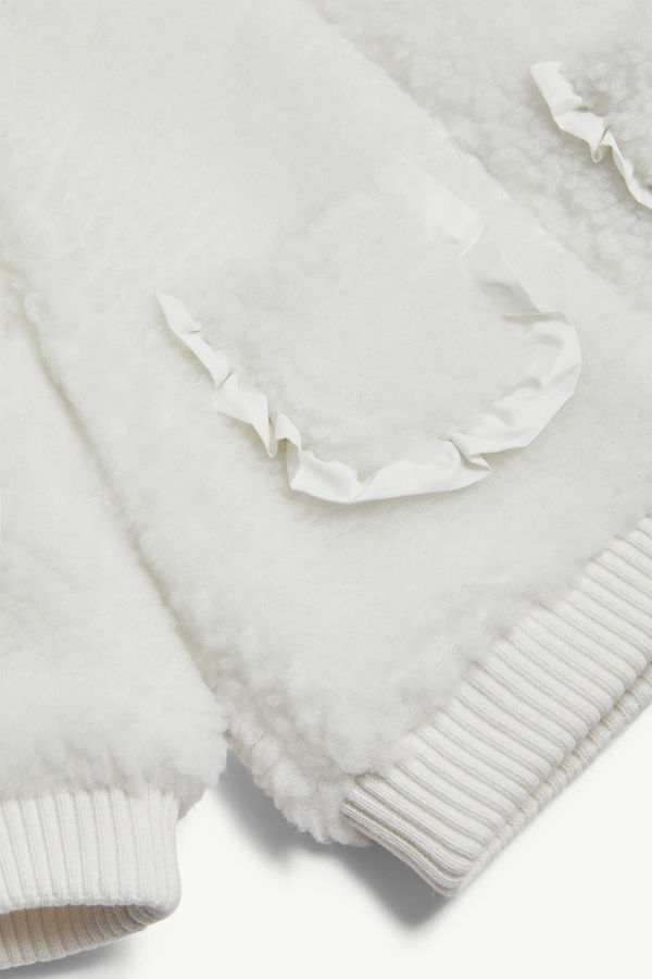 Teddy Zip-Up Hoodie Girl White Moncler 3