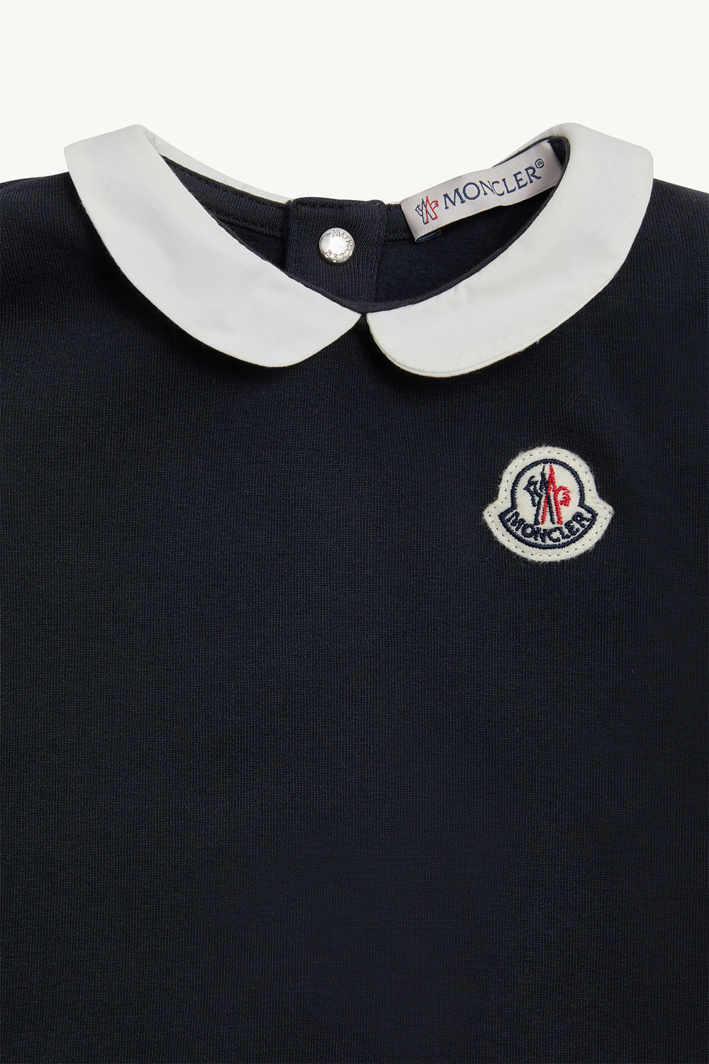 Ruffled Cotton Dress Girl Navy Blue Moncler 1