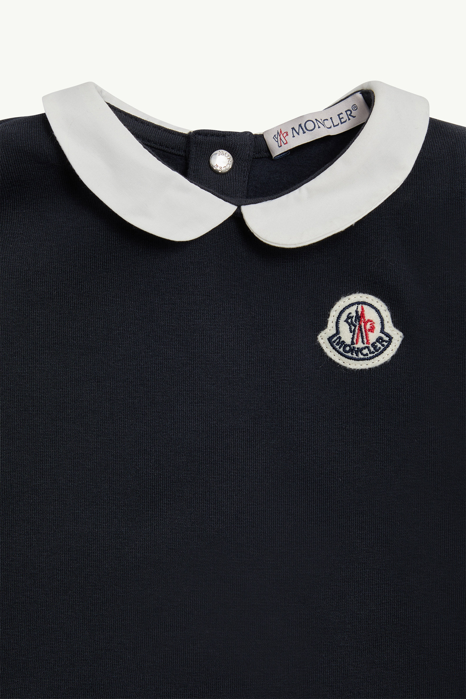 Ruffled Cotton Dress Girl Navy Blue Moncler 1