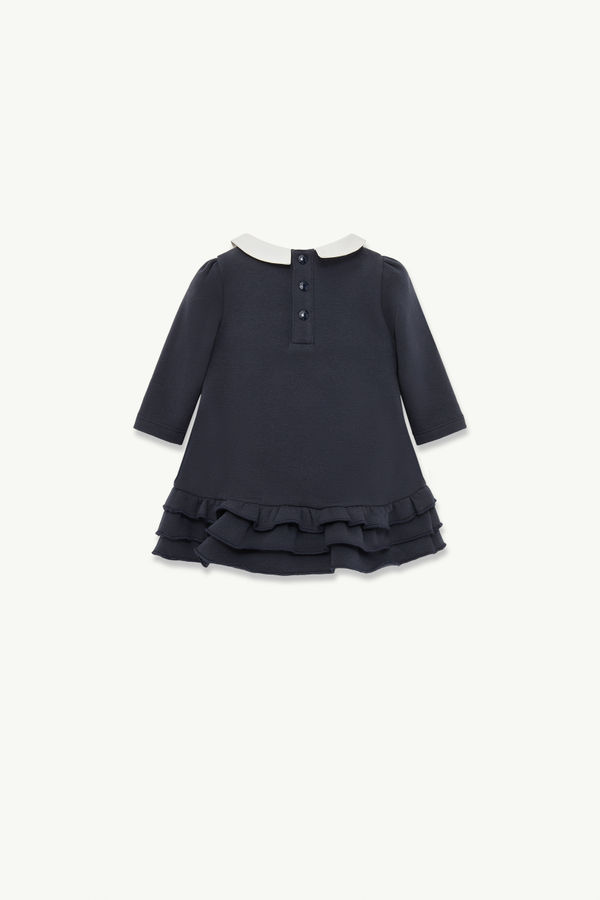 Gerüschtes Baumwollkleid Mädchen Navyblau Moncler 2