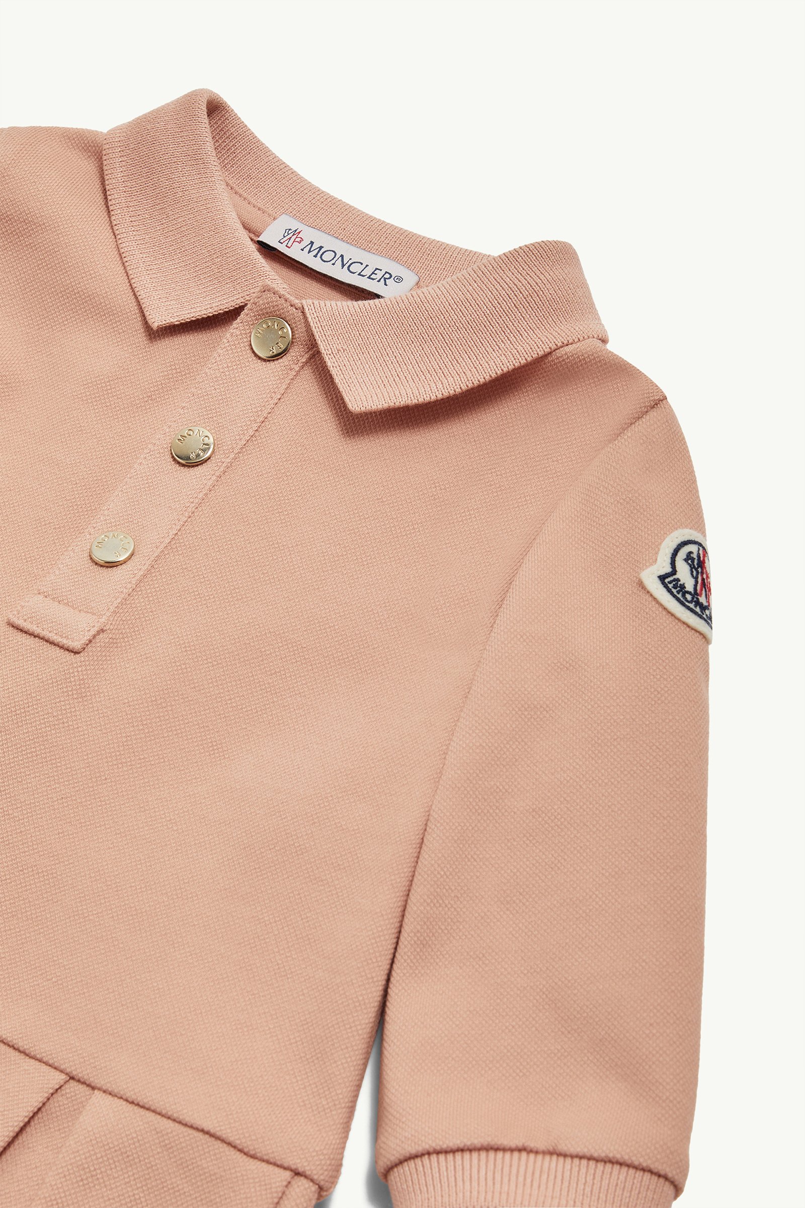 Cotton Piquet Polo Dress Girl Rose Pink Moncler 1